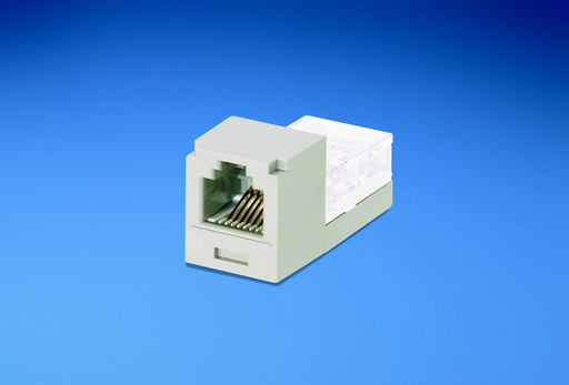 Product image for Panduit CJ66IGY Mini-Com Module, Cat 3, UTP, 6 pos 6 wire, Universal, Intl Gray, Leadframe Style