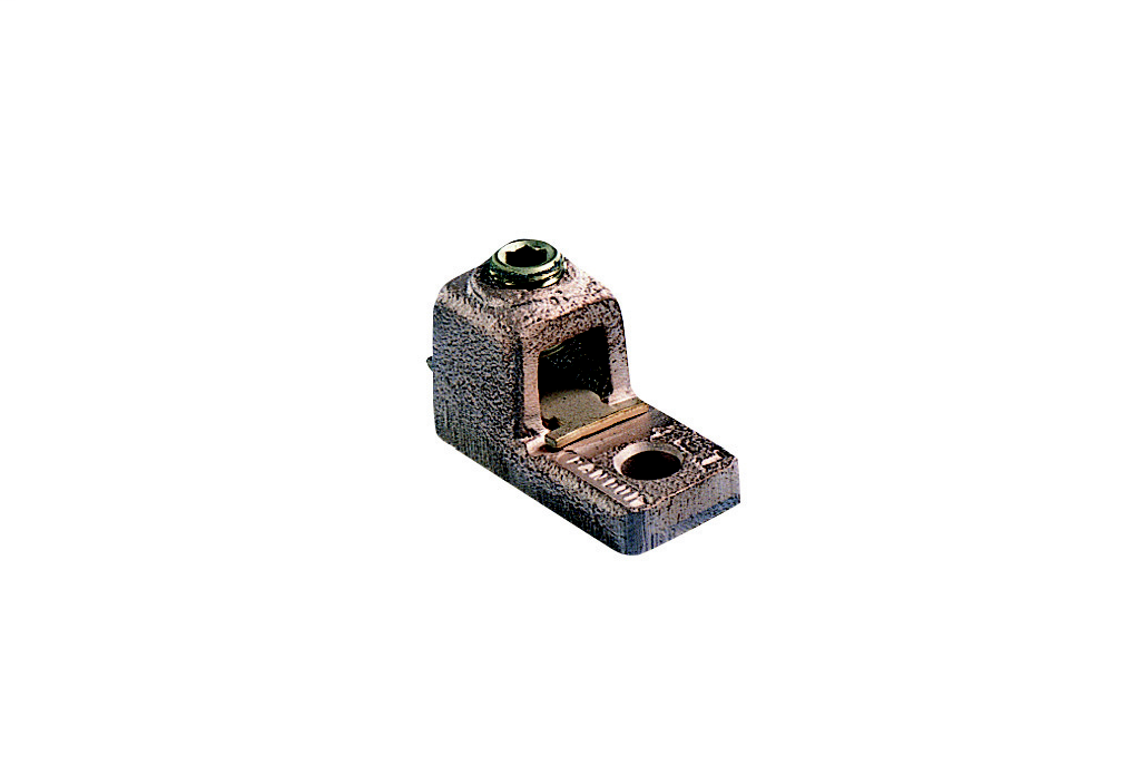 Product image for Panduit HL1-25-X Copper Mechanical Lug, 1 Hole, Internal Pressure Plate, #14 SOL - #8 STR, 1/4" (6.4mm) Stud