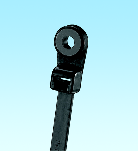 Product image for Panduit PLC4S-S10-M30 Clamp Tie, 15.0"L (381mm), #10 (M5) Screw, Standard, Heat Stabilized, Blackack