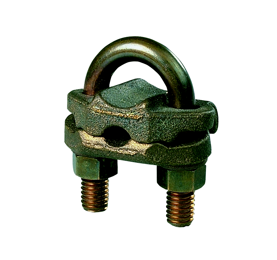 Product image for Panduit GPL-14-X Bronze Grounding Clamp, U-Bolt, #8 SOL-#4 STR, 1" (25.4mm) IPS