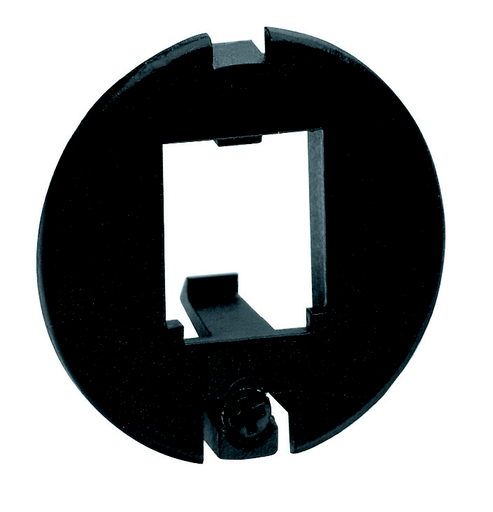 Product image for Panduit CFFPR1BL-X Round Furniture Faceplate, 1 Port, Black