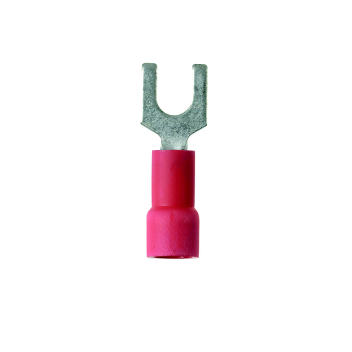 Product image for Panduit PV18-6FX-CY Fork Terminal, expanded vinyl insulation, 22 - 18 AWG, #6 stud size
