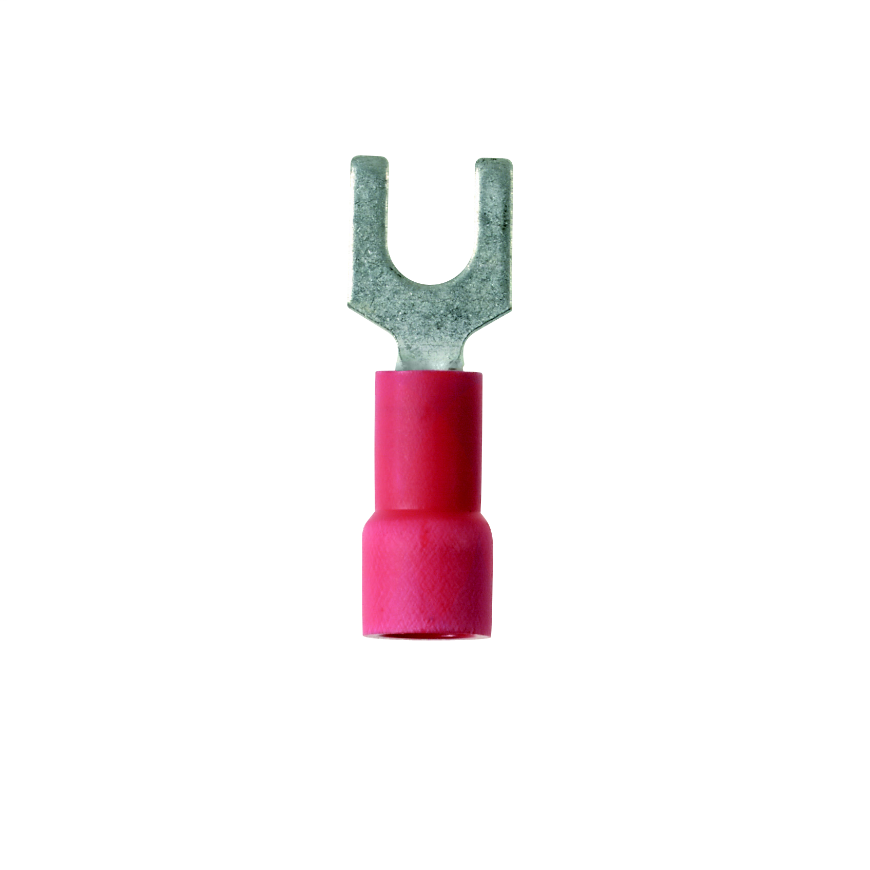 Product image for Panduit PV18-10FX-CY Fork Terminal, expanded vinyl insulation, 22 - 18 AWG, #10 stud size