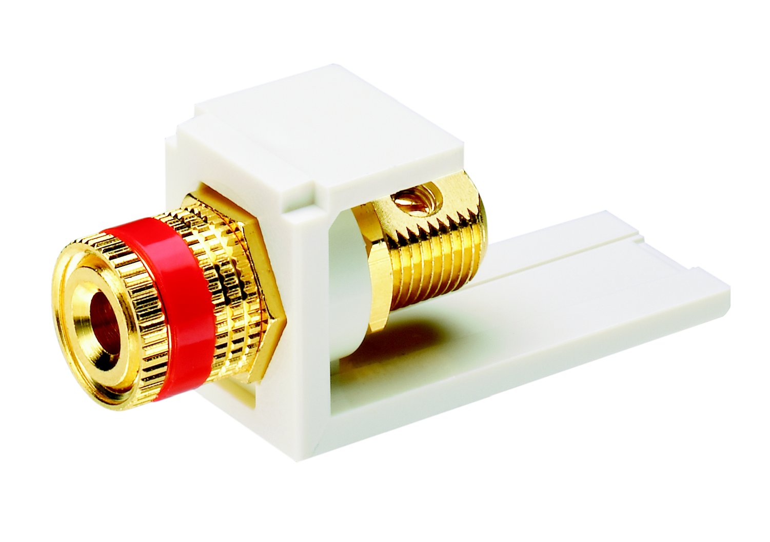 Product image for Panduit CMBPREIY 5 Way Binding Post Module with Red Stripe, Electric Ivory