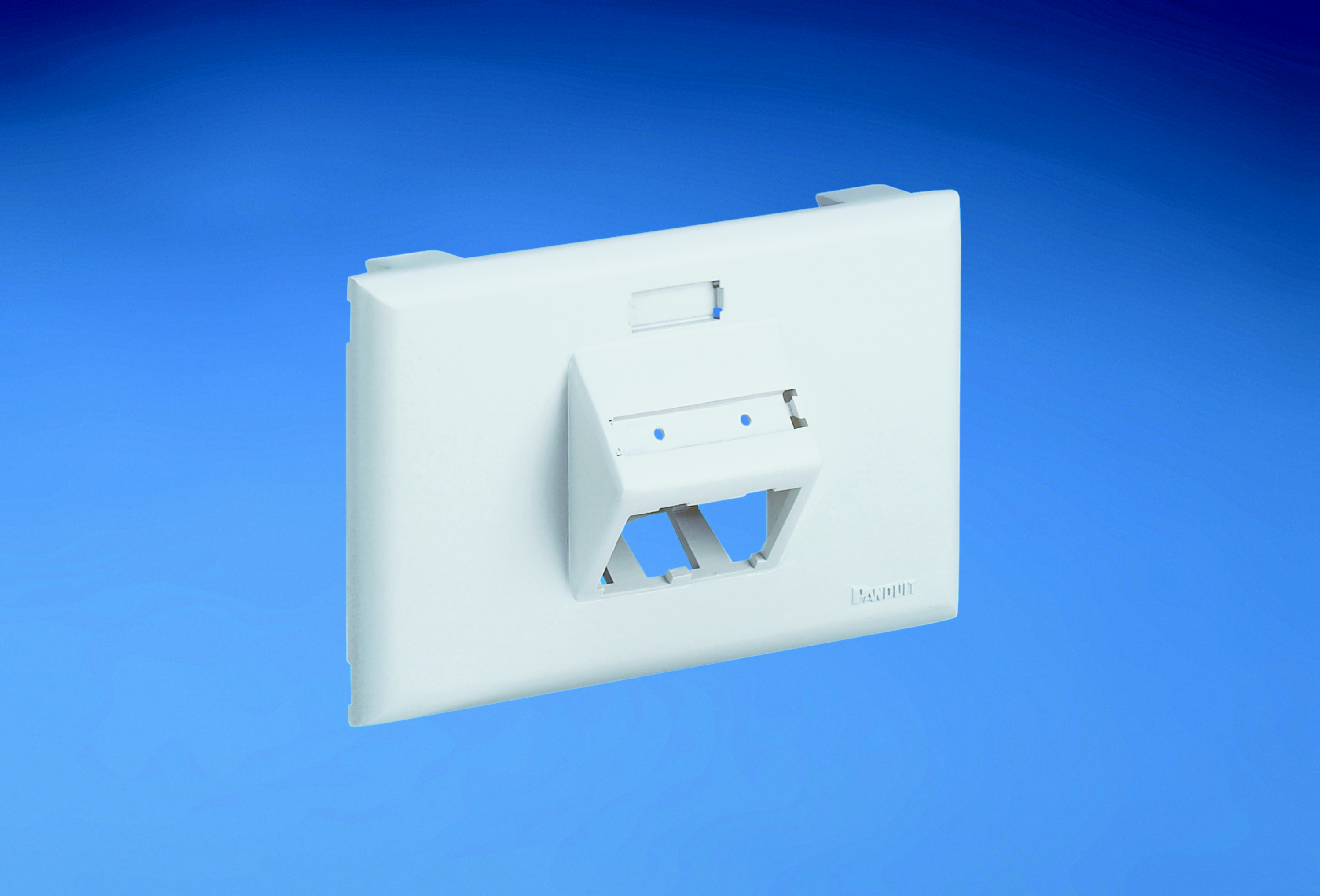 Product image for Panduit UIT70FH2IW Single Gang, Horizontal Sloped Communication Snap-on Faceplate Accepts Up To Two Modules.