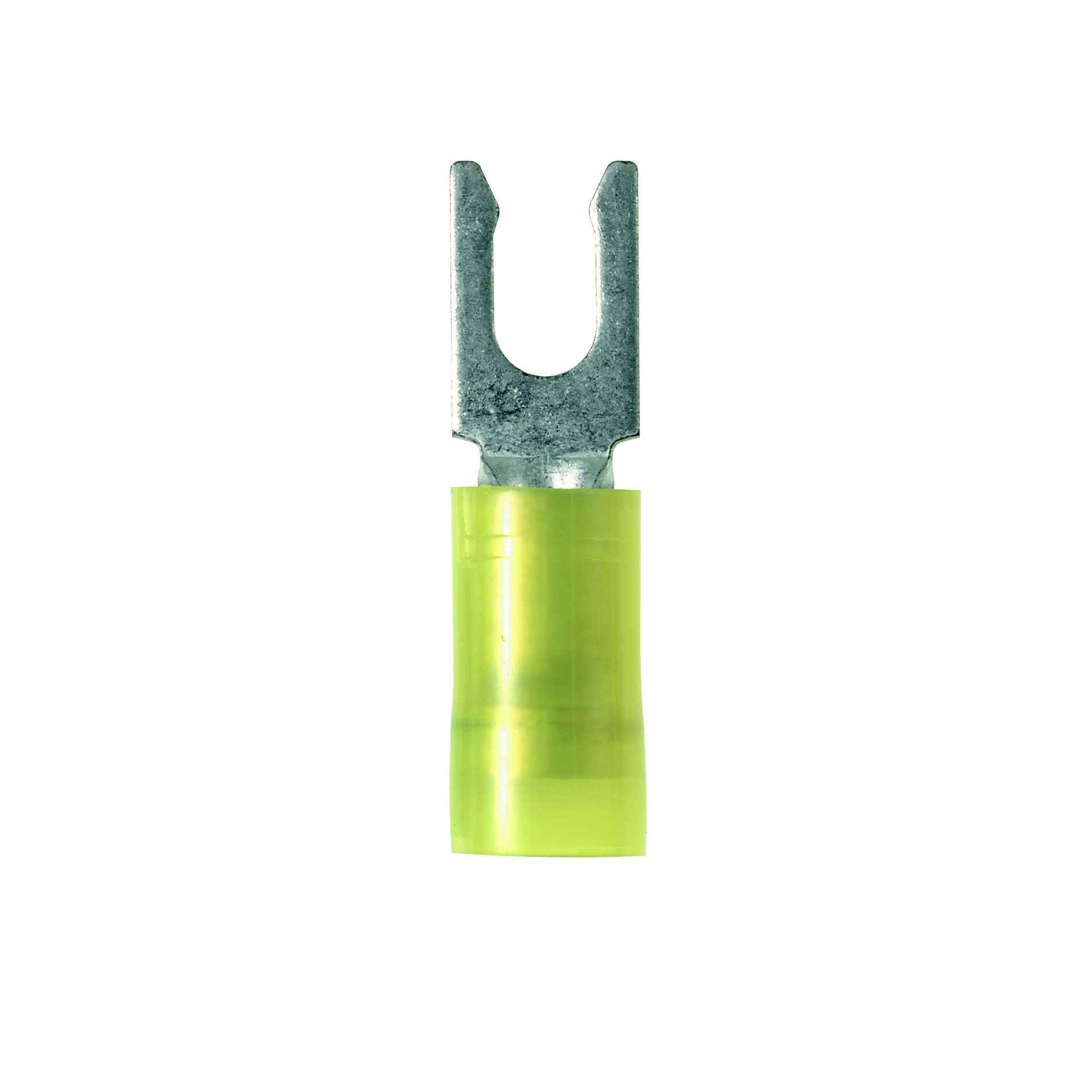 Product image for Panduit PN10-10LF-E Locking Fork Terminal, nylon insulated, 12 - 10 AWG, #10 stud size, Terminal Convenience Package