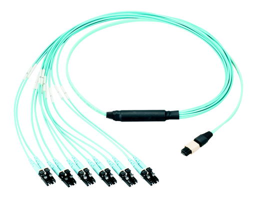 Product image for Panduit FSTHP6NLSNNM001 OM4+ Sig. Core 12-fiber, harness, plenum, MPO male to LC duplex with 61cm (24 inch), equal breakout, ultra IL., 1m