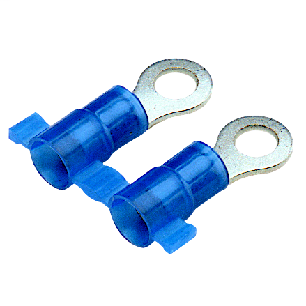 Product image for Panduit PN14-4R-3K Ring Terminal, Nylon Insulated, 16 - 14 AWG, #4 Stud Size
