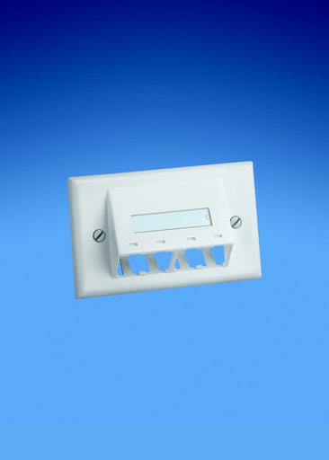 Product image for Panduit CFPHSL4EI Faceplate, 4 Port, Classic, Sloped Horizontal, Electric Ivory