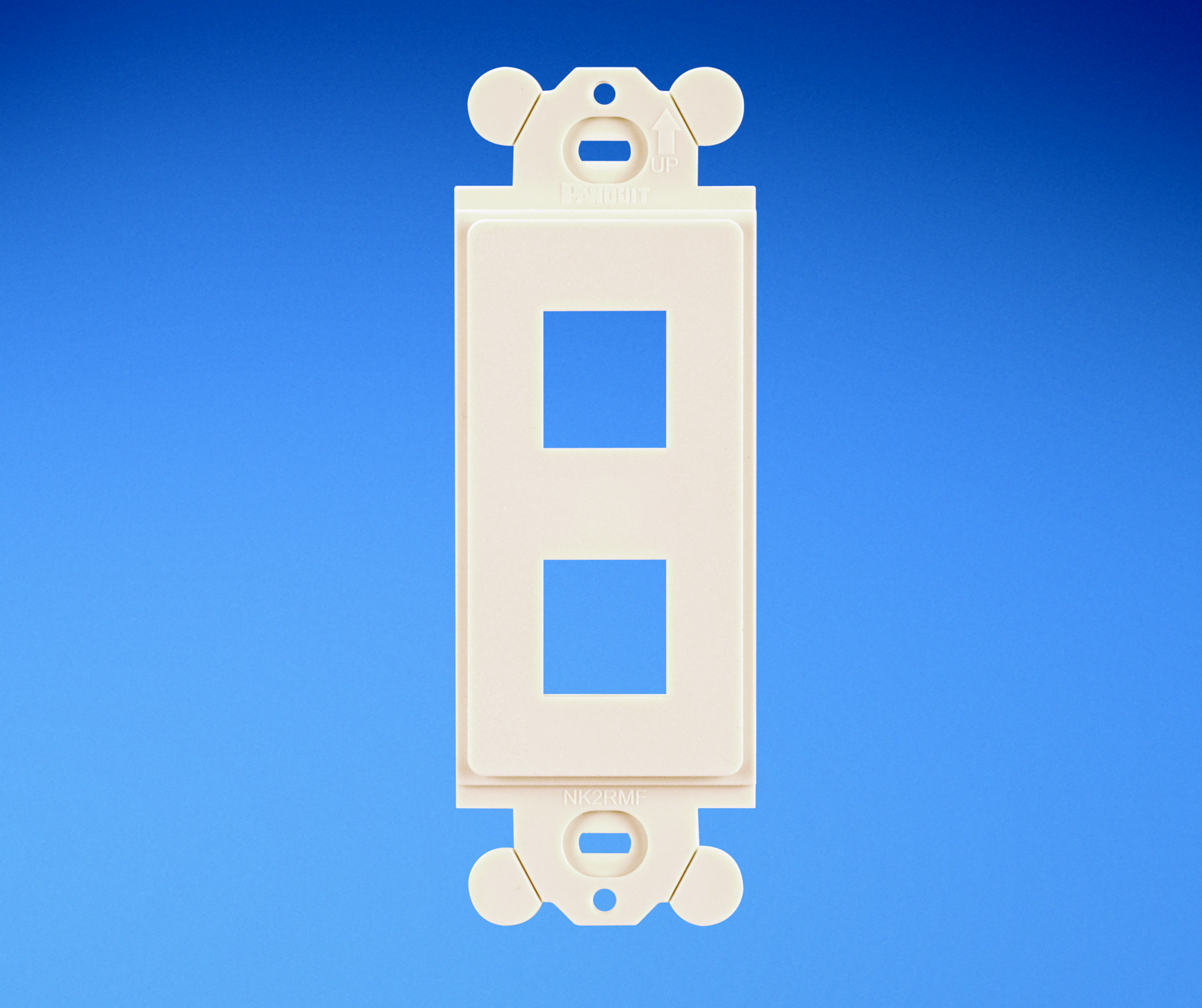 Panduit NK2RMFEI Module frame compatible with standard NEMA outlet boxes and rectangular faceplates; accepts four NetKey® Modules. Product image for Panduit NK2RMFEI Module frame compatible with standard NEMA outlet boxes and rectangular faceplates; accepts four NetKey® Modules.