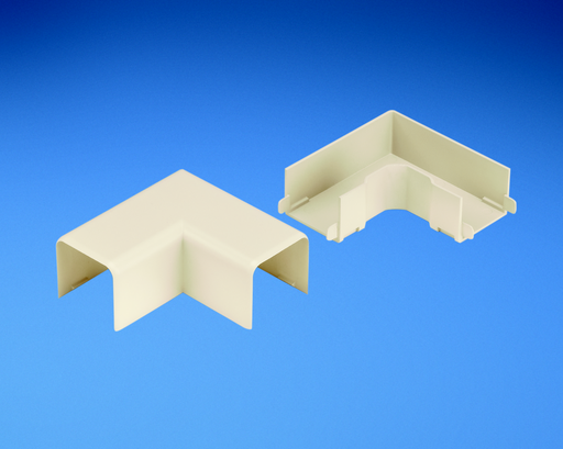 Product image for Panduit OFR20RAOB Right angle fitting. Used to join sections of office furniture raceway at 90? flat junction. Supplied with adhesive tape.