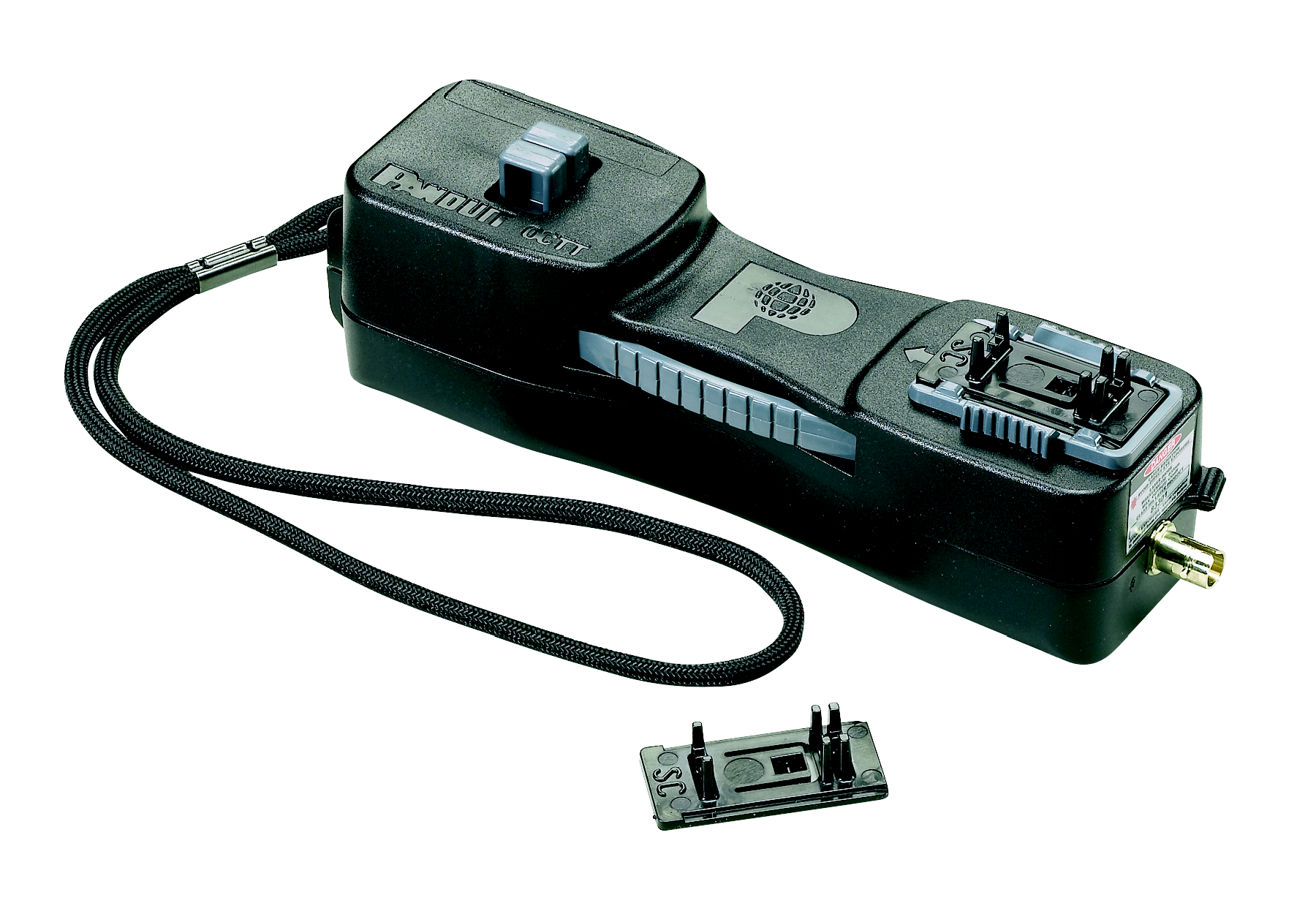 Product image for Panduit OCTT Termination Tool (OCTT) Terminates OptiCam Fiber Optic Connectors, Includes a Built-in Visual Fault Locator (VFL). The OCTT Includes Batteries, Pouch, and Two Cradles