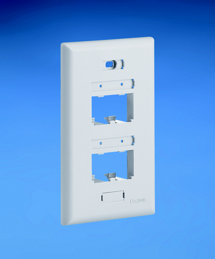 Product image for Panduit UICFP4EI Faceplate, 4 Port, Classic, Ultimate ID, Electric Ivory