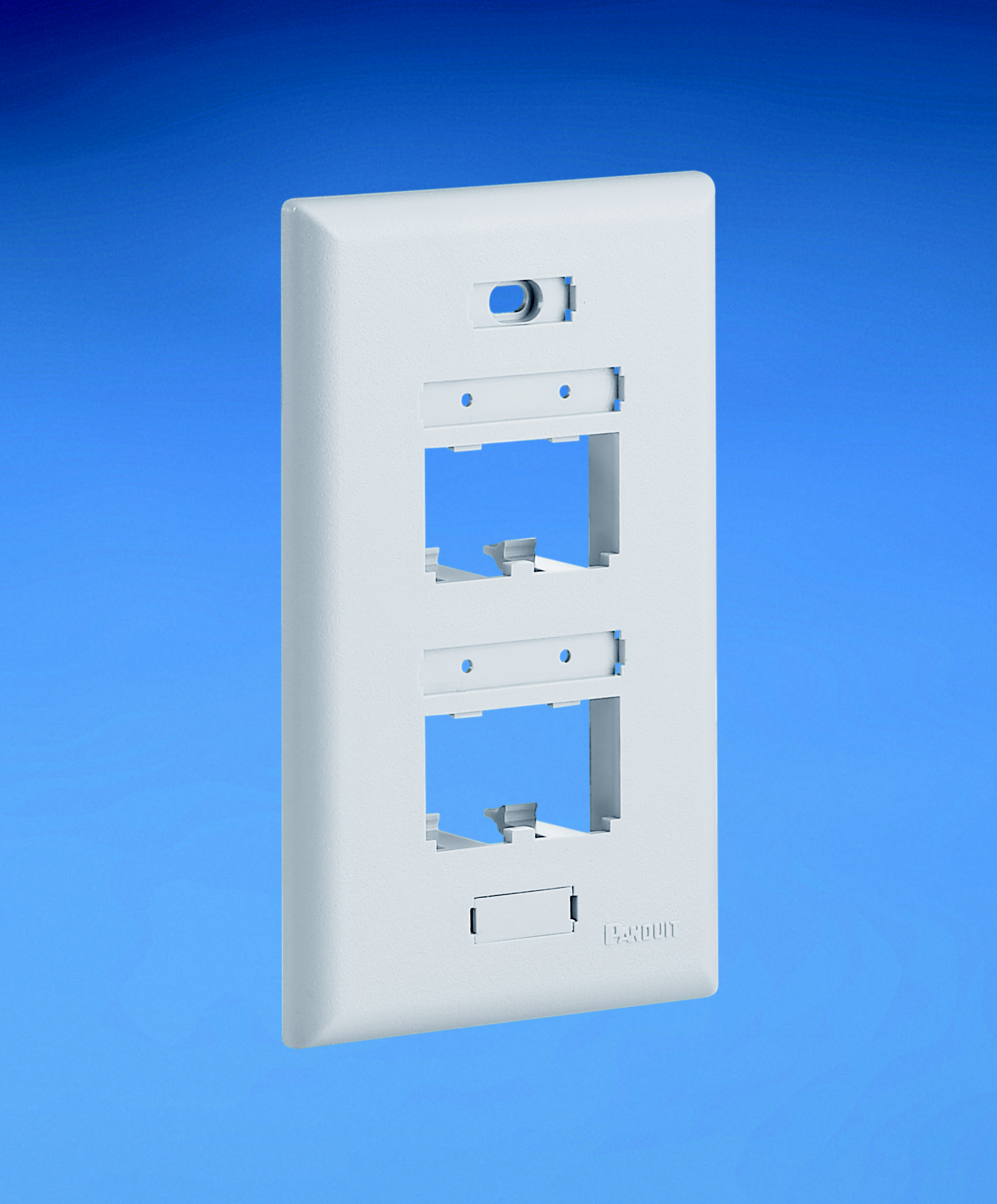 Product image for Panduit UICFP4EI Faceplate, 4 Port, Classic, Ultimate ID, Electric Ivory