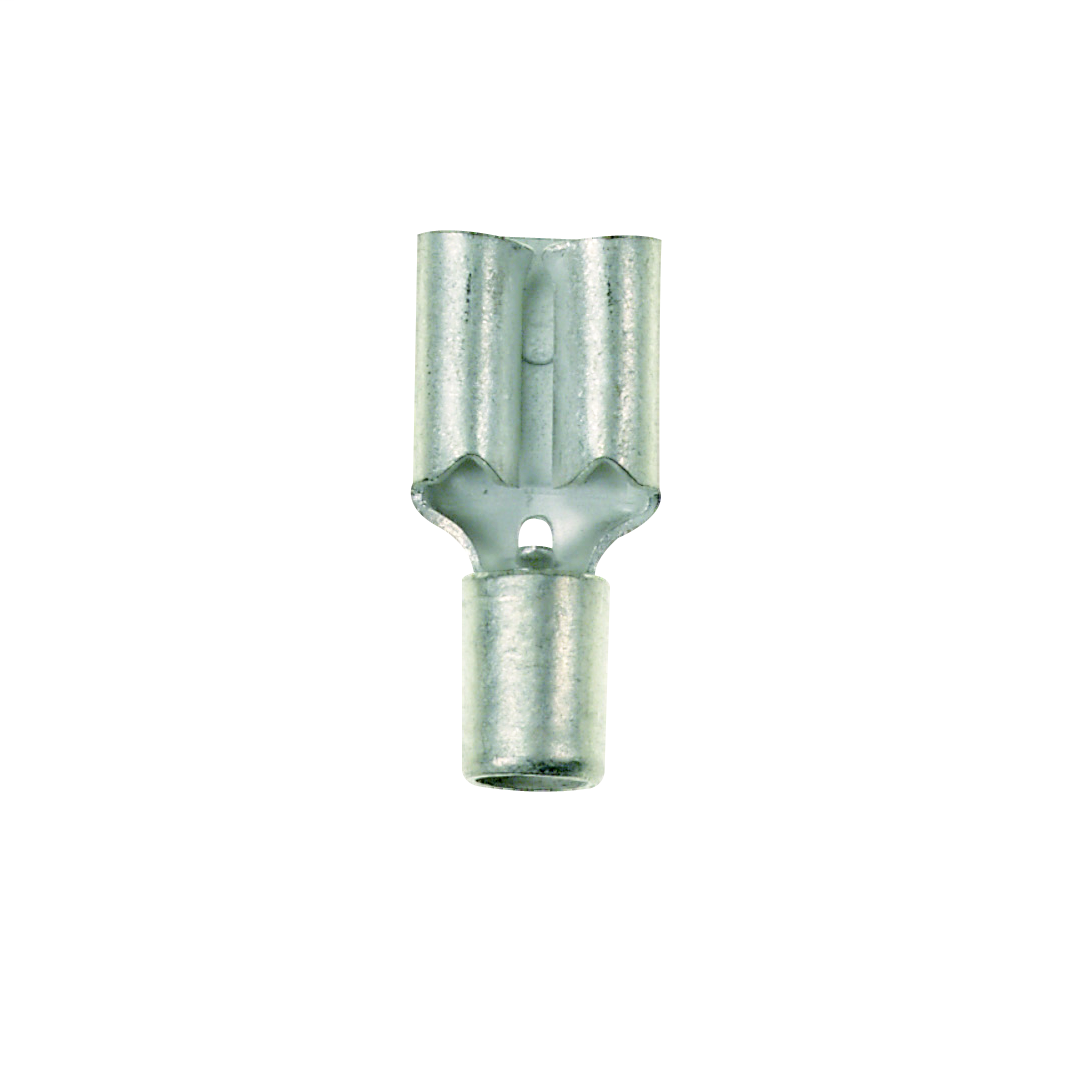 Product image for Panduit D14-187-C Female Disconnect, Non-Insulated, 16 - 14 AWG, .187 x .032 Tab Size, Sleeved Barrel
