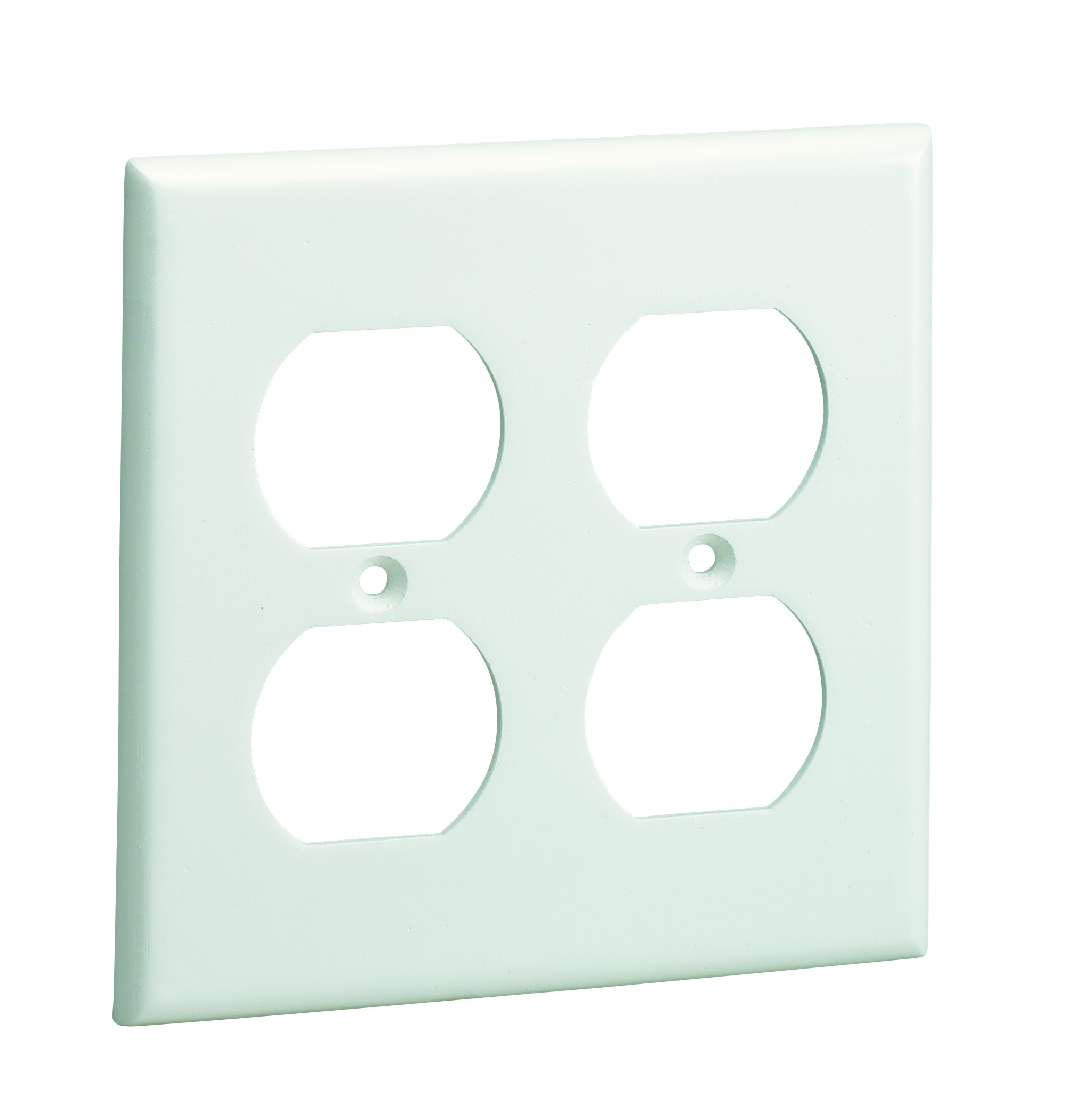 Product image for Panduit CP106IW-2G Screw-on double gang 106 duplex faceplate. Covers two NEMA standard 106 duplex electrical outlets Orange