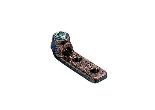 Product image for Panduit PNL-250-2-Q Copper Mechanical Lug, 2 Hole, Straight Tongue, #6 SOL - 250 kcmil, 3/8" (9.5mm) Stud