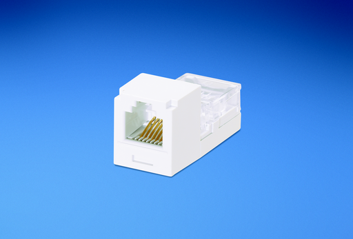 Product image for Panduit CJ64WHY Mini-Com Module, Cat 3, UTP, 6 pos 4 wire, T568A, White, Leadframe Style