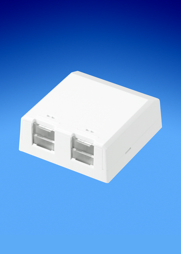 Product image for Panduit CBXS2IW-A Surface Mount Box, 2 Port, Shuttered, Off White