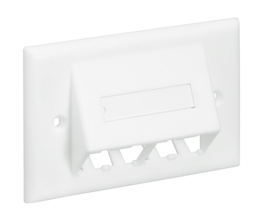 Product image for Panduit CFPHSL4BL Faceplate, 4 Port, Classic, Sloped Horizontal, Black