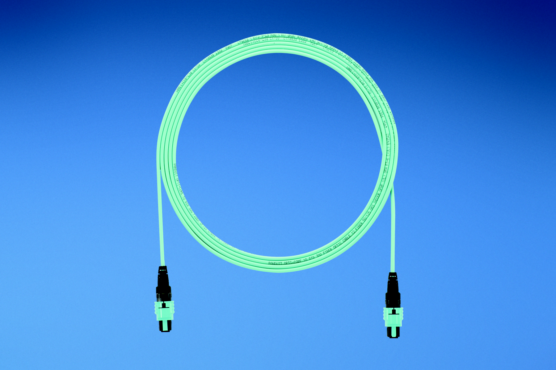 Product image for Panduit FXTRP7N7NANM010 OM3 12-fiber, interconnect, plenum, PanMPO Female To PanMPO Female, method A, Std IL., no pulling eye - 10m