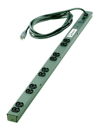 Product image for Panduit CMRPSV20 Power Strip Verticalical, 20A, 10 NEMA 5-20R Receptacles, NEMA 5-20P