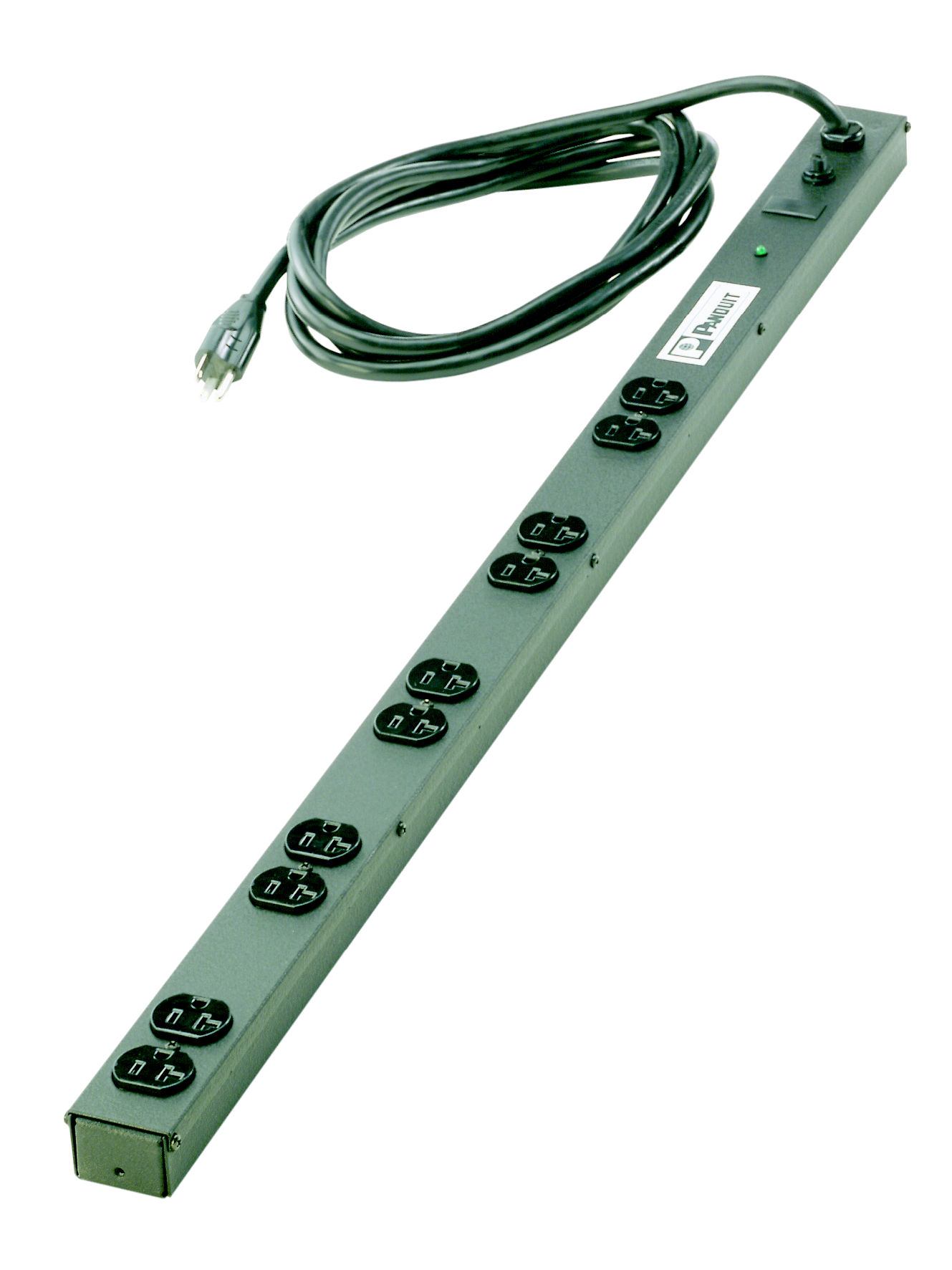 Product image for Panduit CMRPSV20 Power Strip Verticalical, 20A, 10 NEMA 5-20R Receptacles, NEMA 5-20P