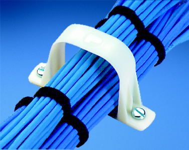 Product image for Panduit WBS6-Q Wire bundle strap, 1/4" screw (M6), 6" bundle, ABS, white, standard package.
