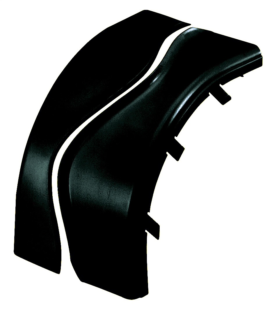 Product image for Panduit FROVRASC6BL Split Cover, Outside Verticalical 90o, 6" x 4" (150mm x 100mm), FiberRunner, Black