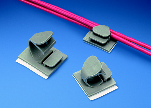 Product image for Panduit LWC100-A-L20 Latching Wire Clip, Adh., 1" (25.4mm) Bundle, BL