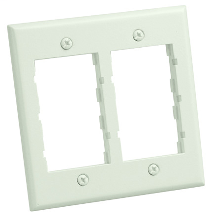 Product image for Panduit CBIW-2G Faceplate Frame, Double Gang, Classic, Off White