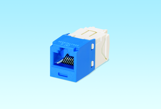 Product image for Panduit CJE688TGBU Mini-Com Corrosive Resistant Module, Cat 6, UTP, Blackue, TG Style