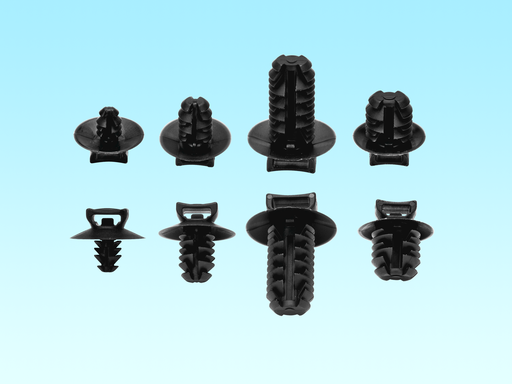 Product image for Panduit PUM-049-C0 Fir Tree Push Mount, .18"-.19" (4.6mm - 4.9mm) Panel Hole Dia Range, Nylon, Black