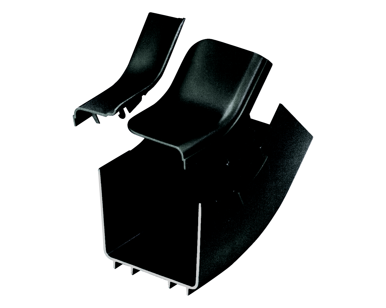 Product image for Panduit FRIV454X4BL Fitting and Cover, Inside Verticalical 45o, 4" x 4" (100mm x 100mm) FiberRunner, Black