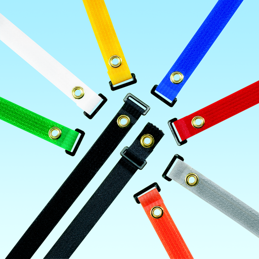 Product image for Panduit UGCTC5S-X10 Hook & Loop Tie, Center Mount Grommet, 18.0"L (457mm), .85"W (21.6mm), White