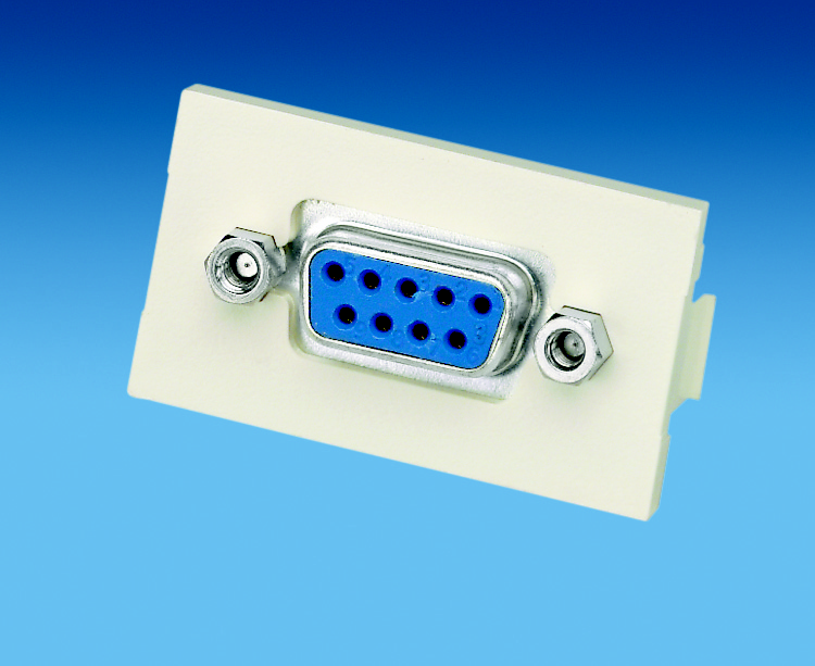Industrial 9-Pin Female/Female D-Sub Coupler in 1/3-Size Insert