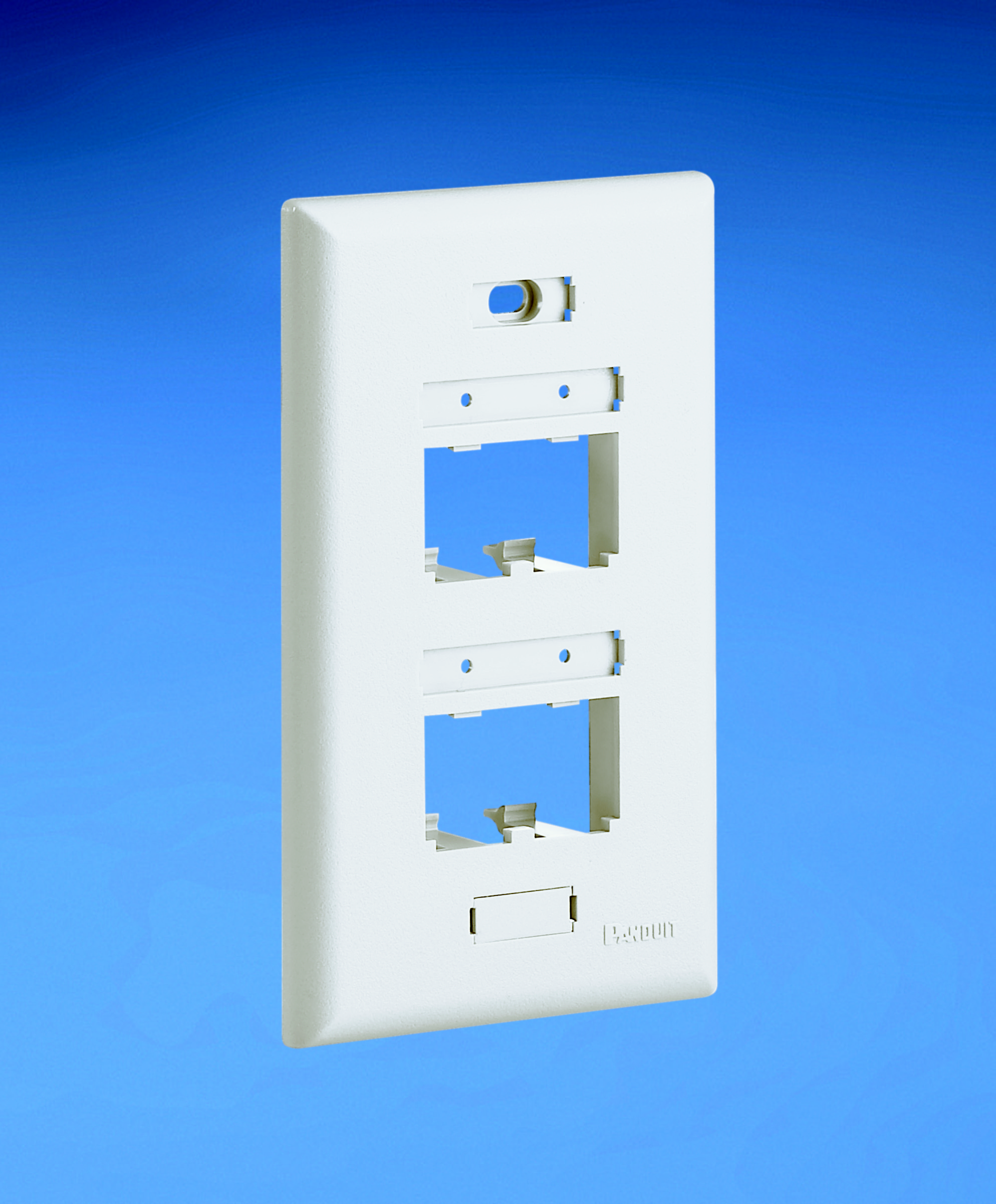 Product image for Panduit UICFP4IW Faceplate, 4 Port, Classic, Ultimate ID, Off White