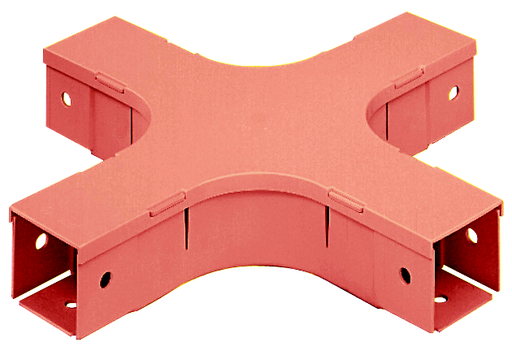Product image for Panduit FFWC4X4OR Fitting and Cover, 4-Way Cross, 4" x 4" (100mm x 100mm), Fiber-Duct, Orange