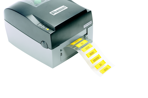 Product image for Panduit H100X034HFT-2 2-sided Halogen Free, Flame Retardant, Low Smoke heat shrink label, white, 3/16" (4.7 mm) dia. polyolefin, 1000/roll.