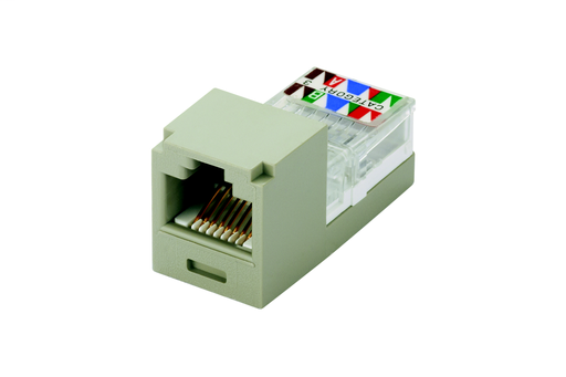 Product image for Panduit CJ88IGY Mini-Com Mini-Jack Module, Cat 3, UTP, 8 pos 8 wire, Universal, International Gray