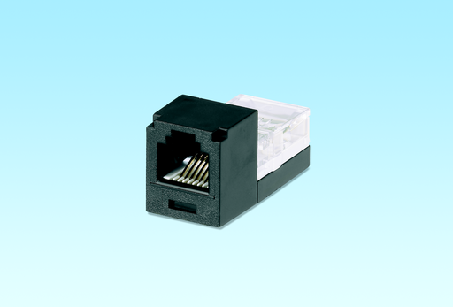 Product image for Panduit CJ66BLY Mini-Com Module, Cat 3, UTP, 6 pos 6 wire, Universal, Black, Leadframe Style
