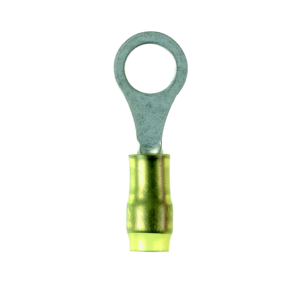 Product image for Panduit PN22-10R-C Ring Terminal, nylon insulated, 26 - 22 AWG, #10 stud size
