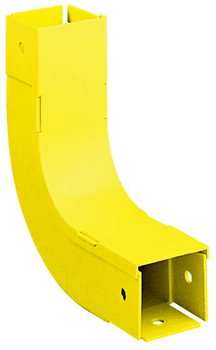 Product image for Panduit FIVRA2X2YL Fitting and Cover, Inside Verticalical 90?, 2" x 2" (50mm x 50mm), Fiber-Duct, Yellow