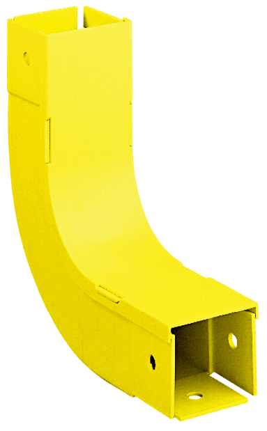 Product image for Panduit FIVRA2X2YL Fitting and Cover, Inside Verticalical 90?, 2" x 2" (50mm x 50mm), Fiber-Duct, Yellow