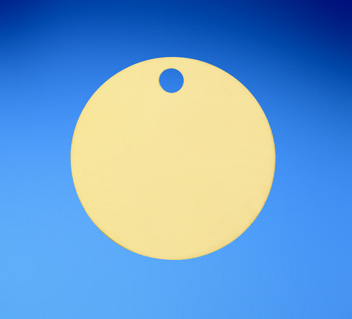 Product image for Panduit MTB213D-Q Marker Tag, Brass, Circle, 1 Hole, 2.13" (54mm) x .015" (.38mm)