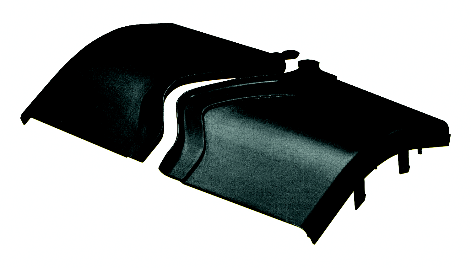 Product image for Panduit FROV45SC12BL Split Cover, Outside Vertical 45o, 12" x 4" (300mm x 100mm), FiberRunner, Black