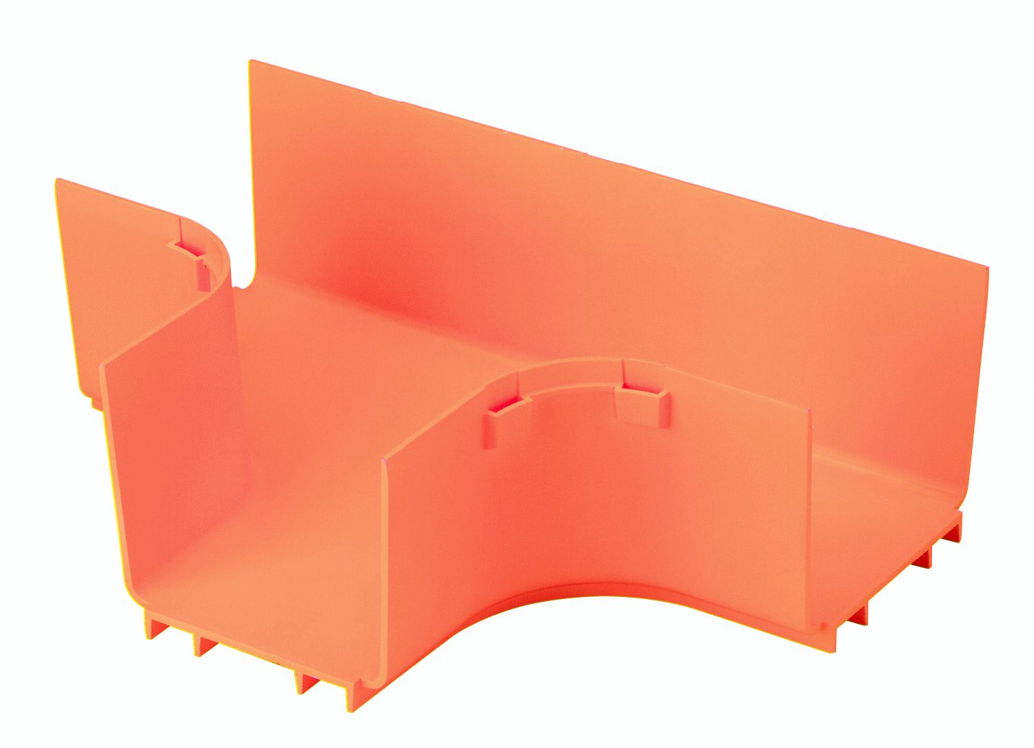 Panduit FRT4X4OR Fitting, Horizontal Tee, 4" x 4" (100mm x 100mm), FiberRunner, Orange Product image for Panduit FRT4X4OR Fitting, Horizontal Tee, 4" x 4" (100mm x 100mm), FiberRunner, Orange