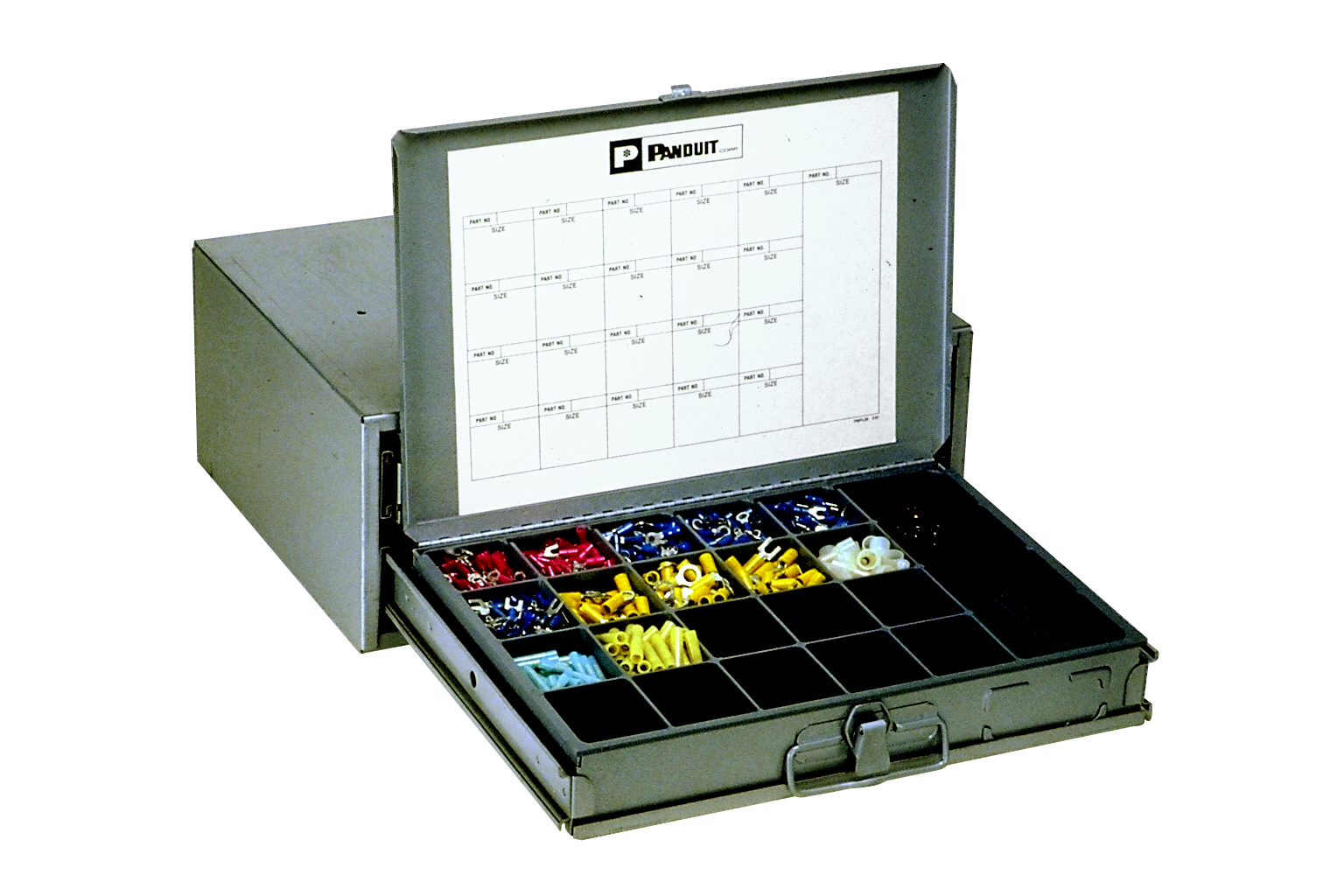 Product image for Panduit K-1100 Steel box and CT-100A crimping tool.