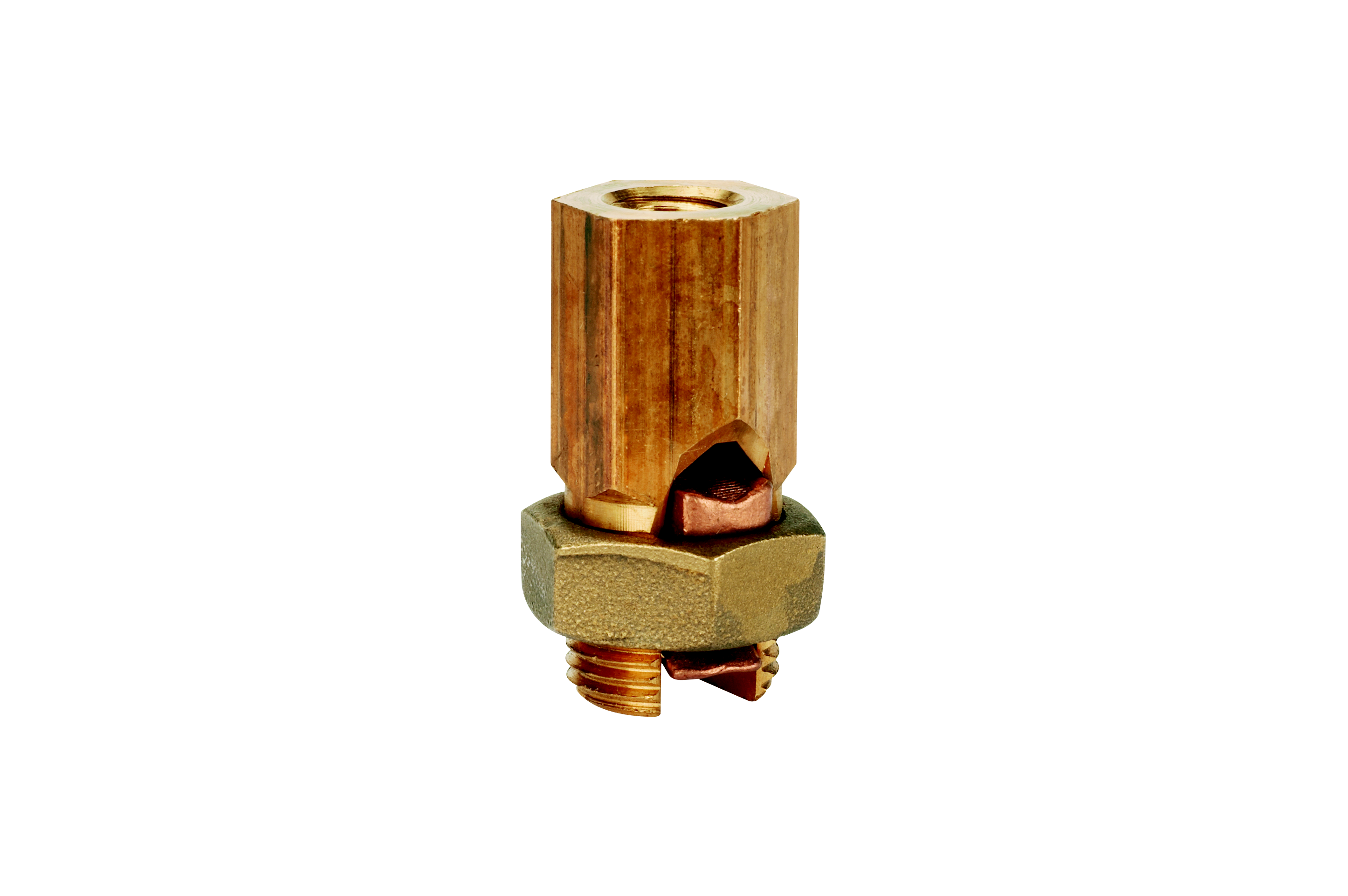 Product image for Panduit SPF2-2-C Bronze Service Post Connector, #10 SOL-#2 STR, female, 2 cables