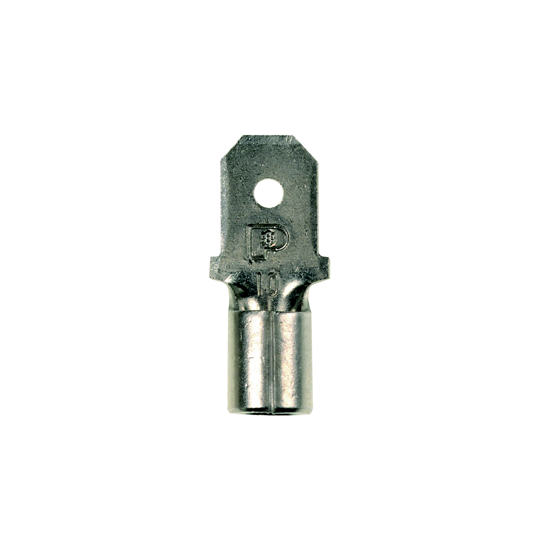 Product image for Panduit D10-250M-L Male Disconnect, Non-Insulated, 12 - 10 AWG, .250 x .032 Tab Size, Brazed Seam